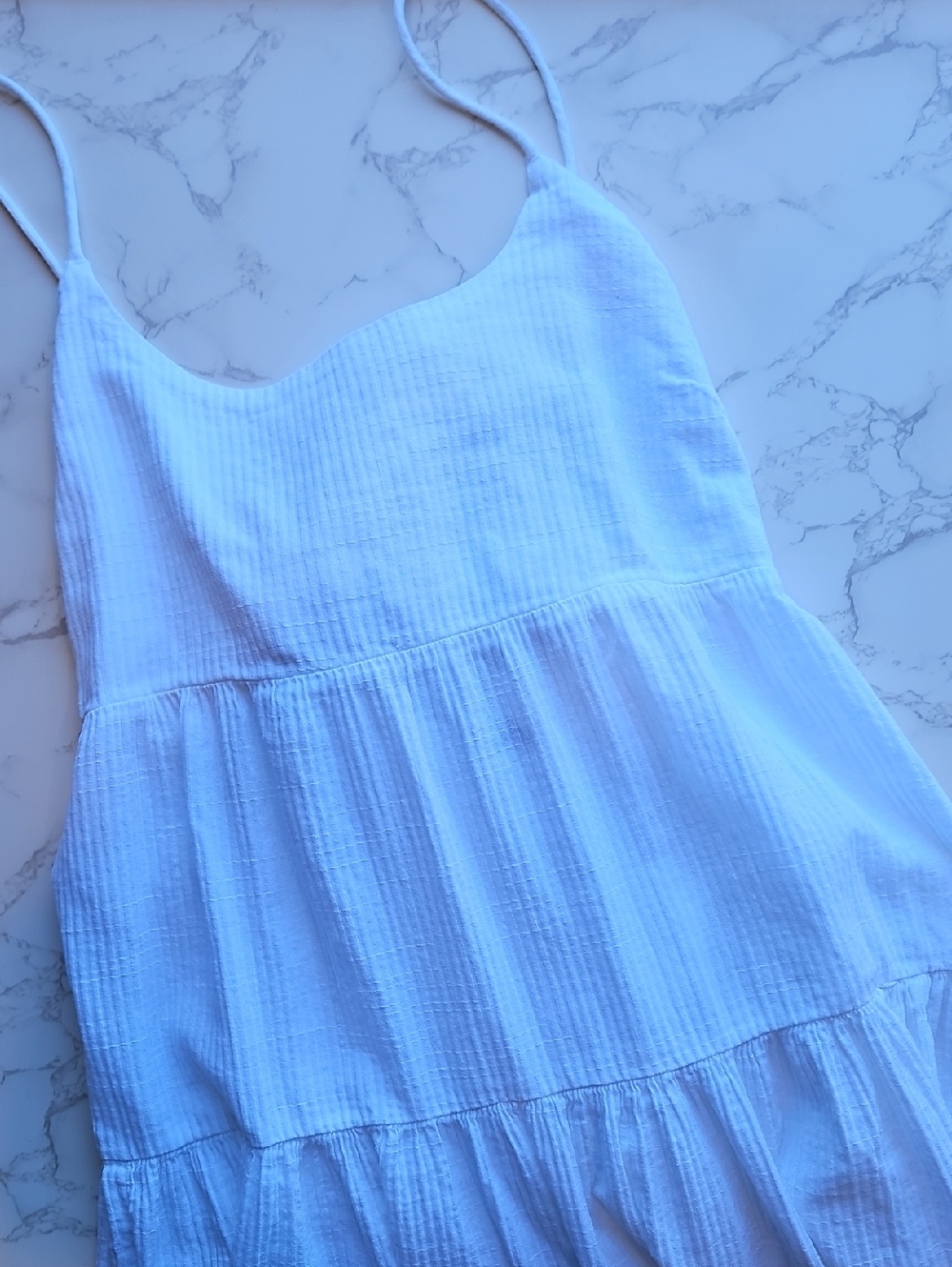 J. Crew White Back Bow Tiered Spaghetti-Strap Maxi Dress S - Picture 4 of 7